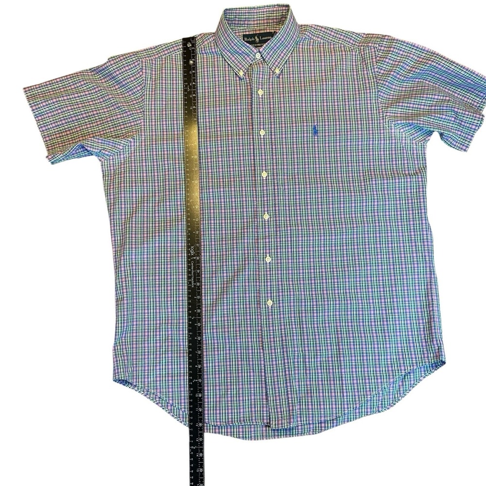 Ralph Lauren Men's Classic Fit Short Sleeve Button Up‎ Shirt Sz L Multicolor - Picture 5 of 9